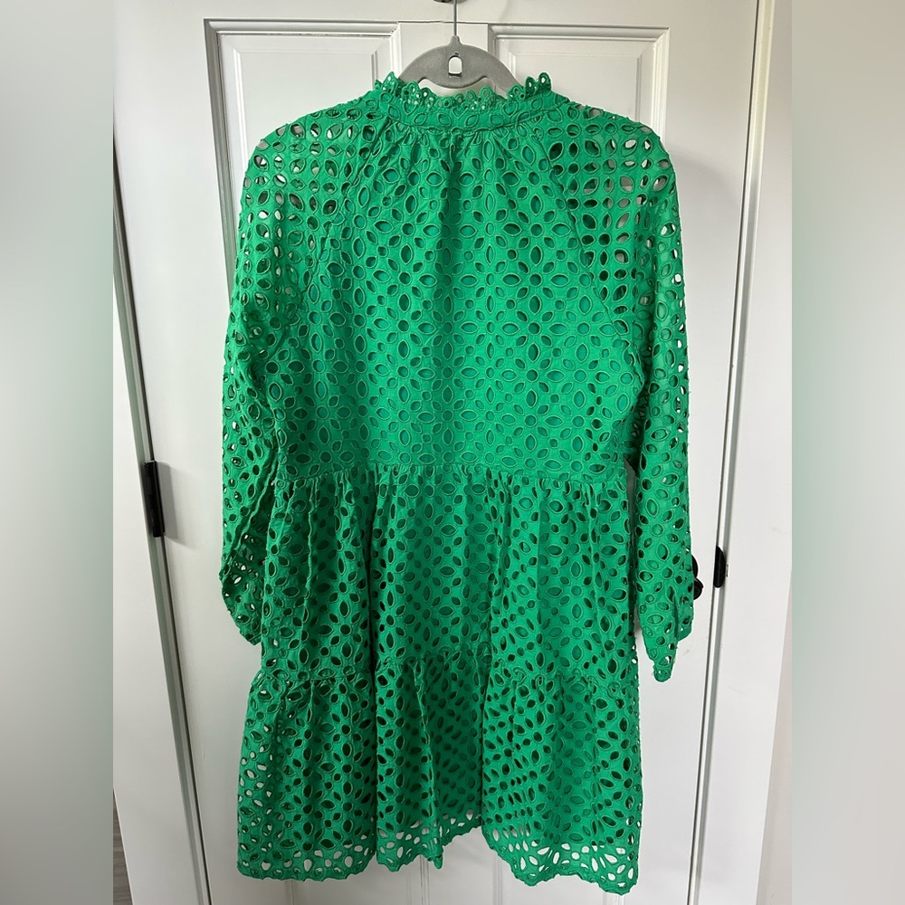 J. Crew Green Lace Eyelet Dress - Picture 2 of 4
